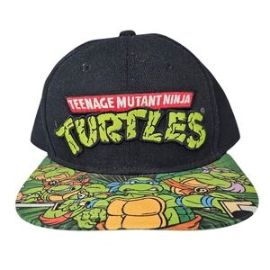 Nickelodeon TMNT Teenage Mutant Ninja Turtles Snapback Hat Black Green Cowabunga